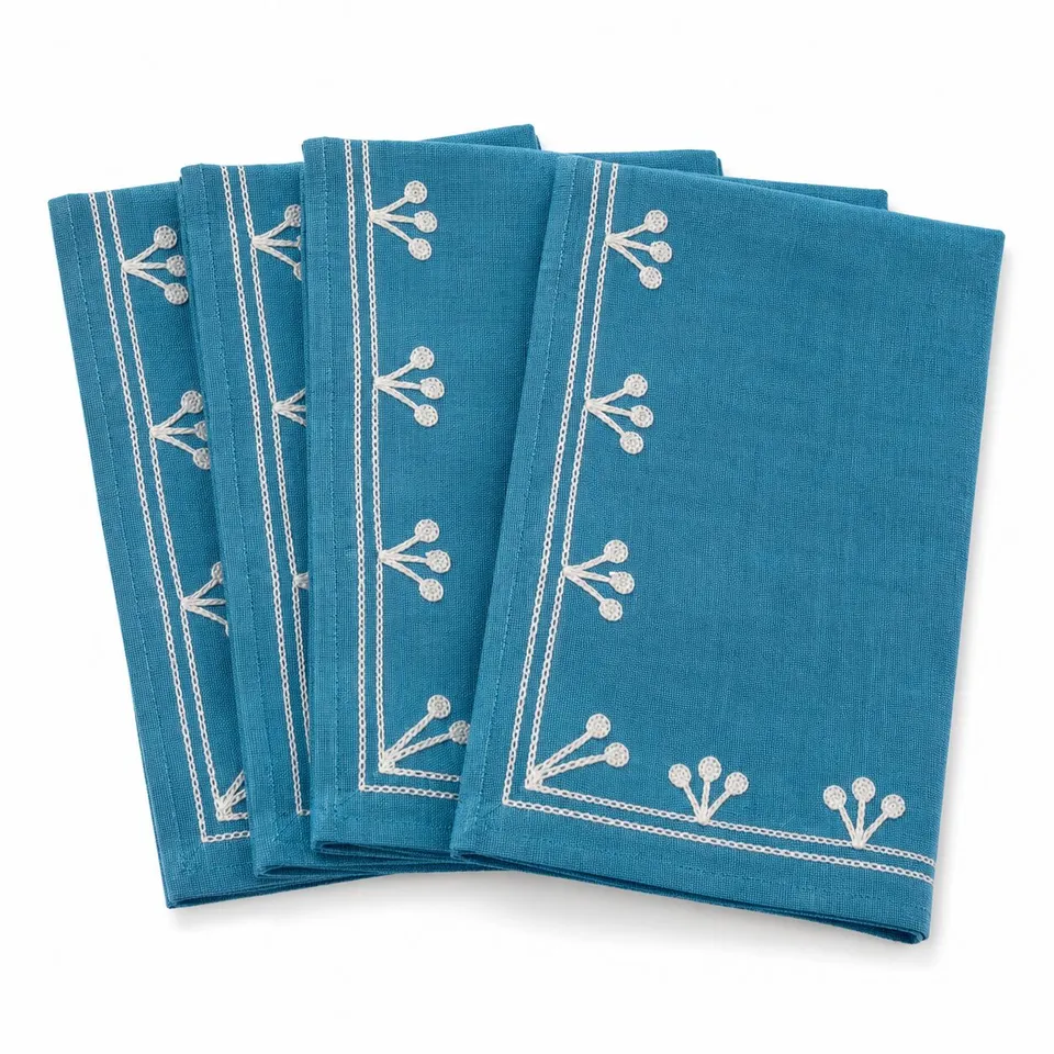 les-ottomans-npe34-servietten-baumwolle-bestickt-ikat-4er-set image 1