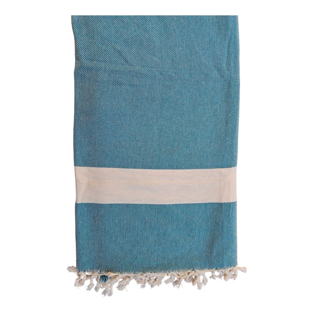 les-ottomans-plaid-baumwolle-blau-mit-quasten image 1