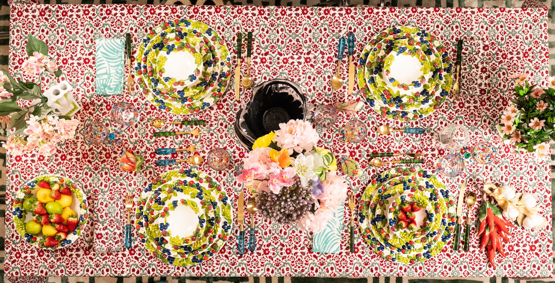 les-ottomans-tischdecke-ikb46-handbedruckte-baumwolle image 2