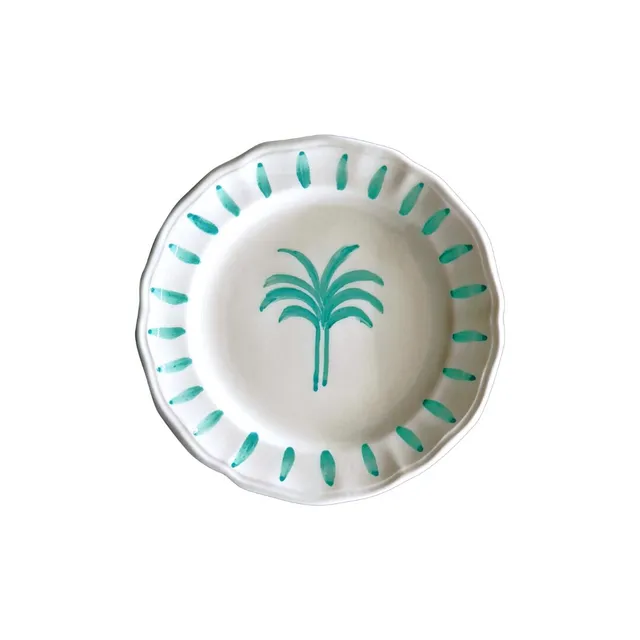 les-ottomans-tpv01-salatteller-keramik-palmen-gr-n-handbemalt image 1