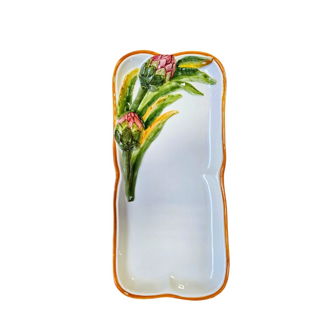 les-ottomans-serviertablett-lang-keramik-handbemalt-carciofo-asp01 image 1