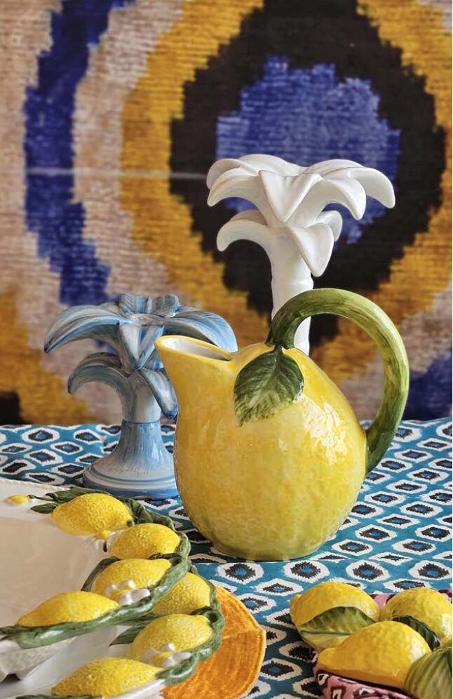 les-ottomans-frj01-karaffe-aus-keramik-handbemalt-limone-1-liter image 2