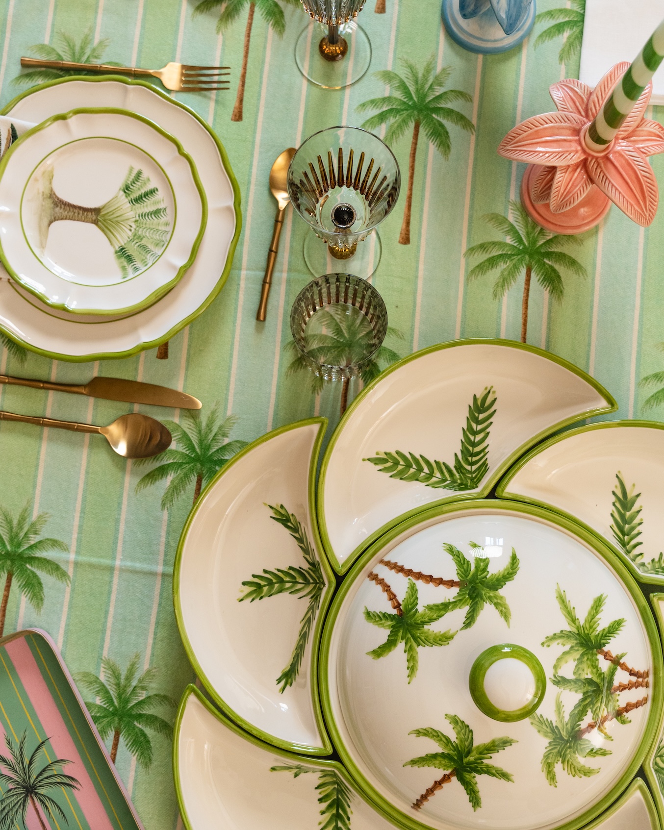 les-ottomans-palm-starter-set-serviertablett-aus-keramik-mit-baummotiv image 2