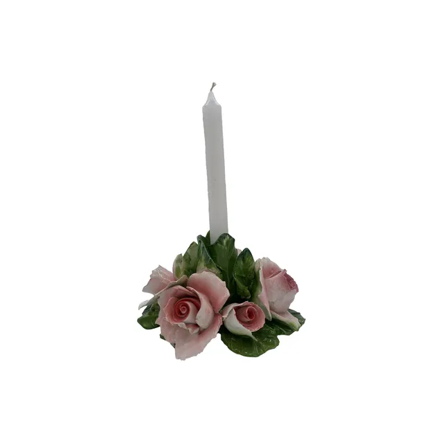 les-ottomans-ortensia-rosa-candelabro-aus-keramik-handbemalt image 1