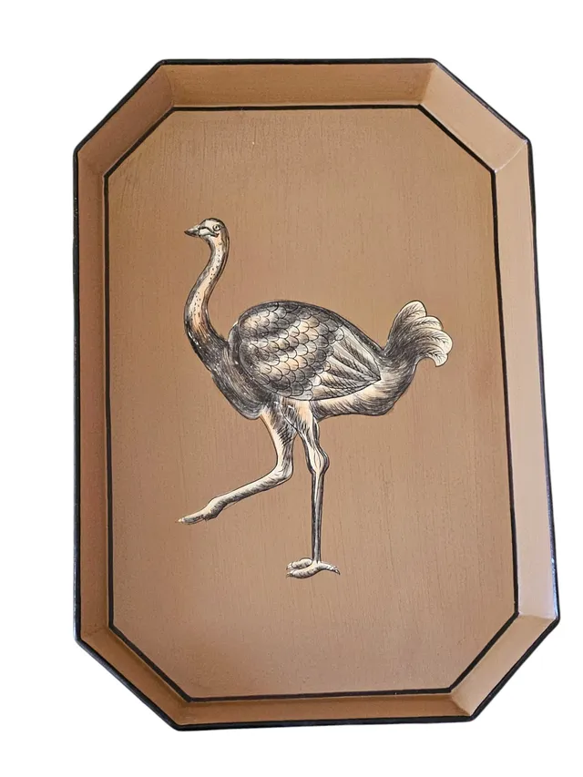 les-ottomans-tablett-ostrich-aus-eisen-handbemalt image 1