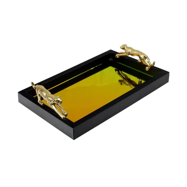les-ottomans-lti01-tablett-aus-glas-irisierend-mit-leoparden-griffen image 1