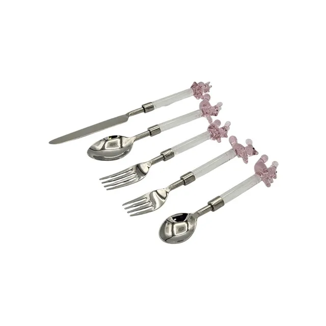 les-ottomans-set-posate-besteckset-mit-hasen-griff-aus-glas image 1