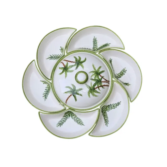 les-ottomans-palm-starter-set-serviertablett-aus-keramik-mit-baummotiv image 1