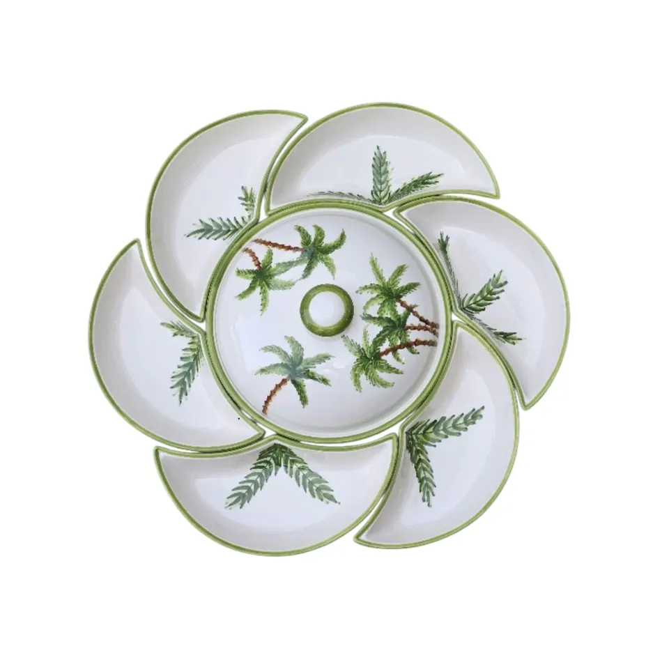 les-ottomans-palm-starter-set-serviertablett-aus-keramik-mit-baummotiv image 1