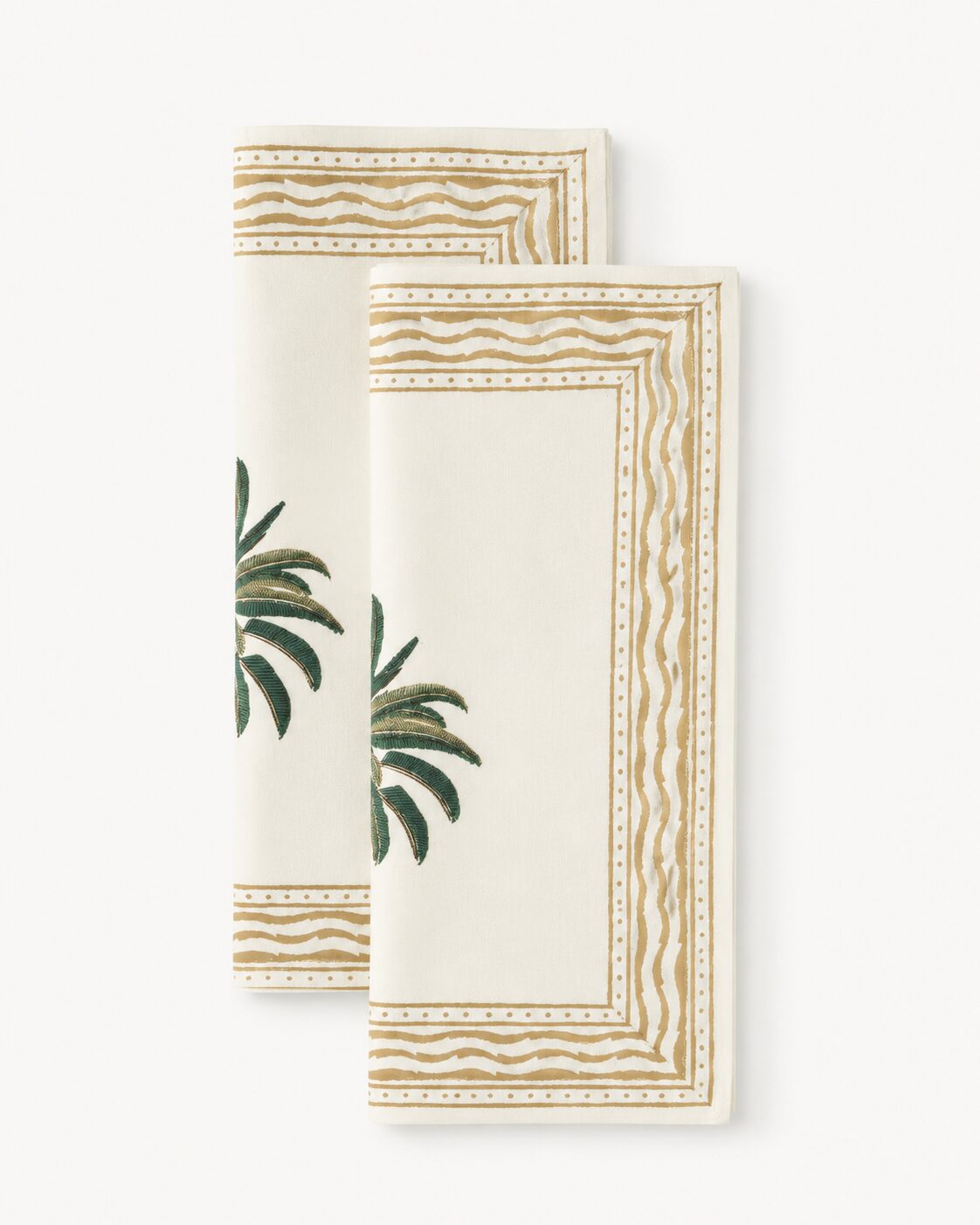 les-ottomans-palm-stoffservietten-set-2-baumwolle-handbedruckt-npk64 image 1