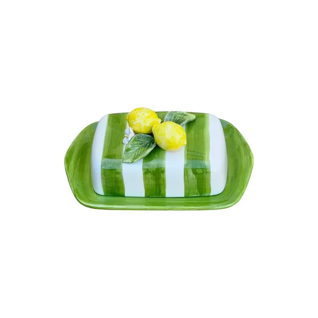les-ottomans-butterdose-keramik-zitrone-handbemalt image 1