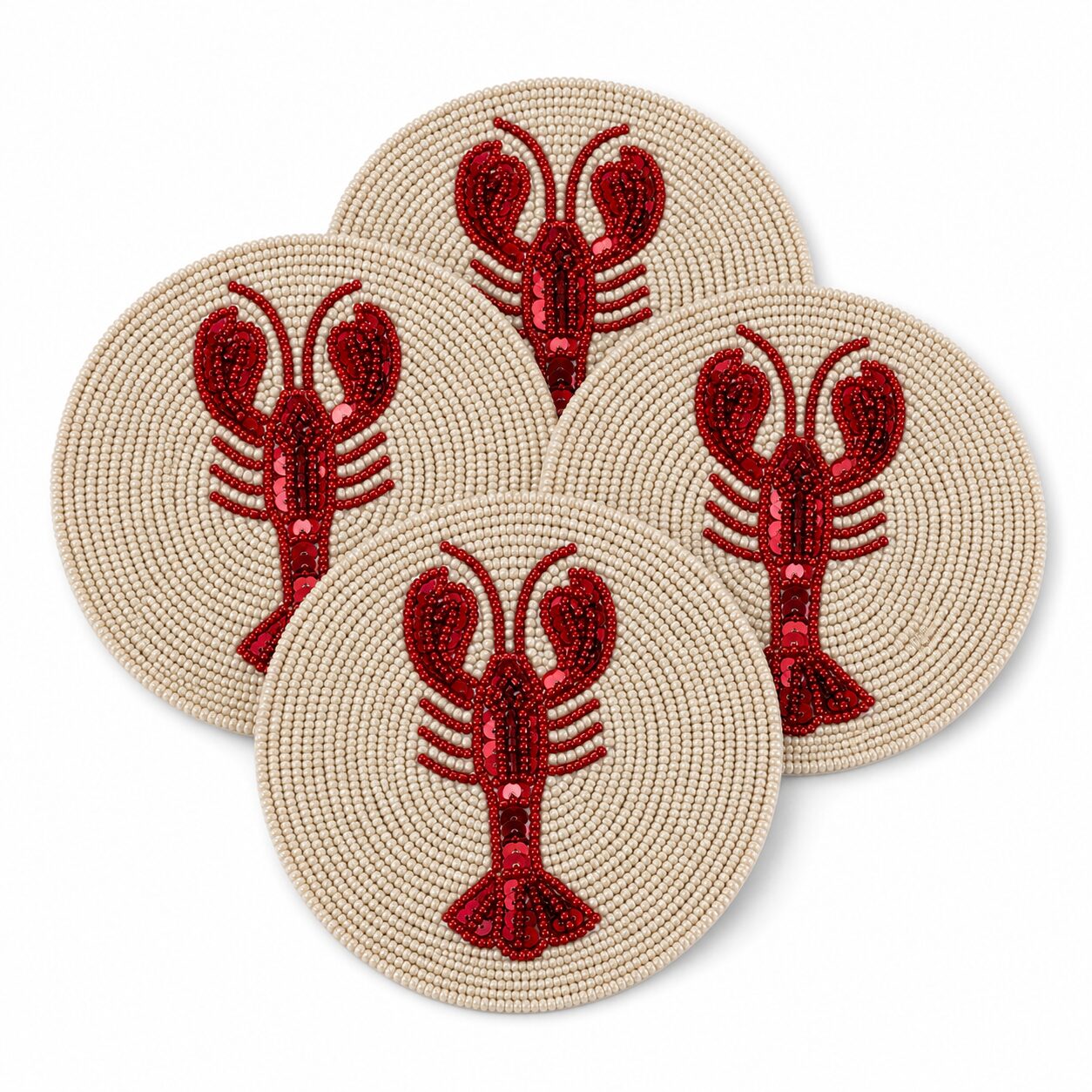 les-ottomans-seq02-untersetzer-mit-perlen-4er-set-meerestiere image 1