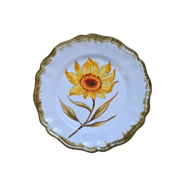 les-ottomans-girasole-teller-flach-keramik-handbemalt-sonnenblume image 1