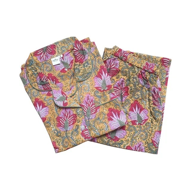 les-ottomans-pj02-pyjama-set-aus-baumwolle-handbedruckter-ikat image 1