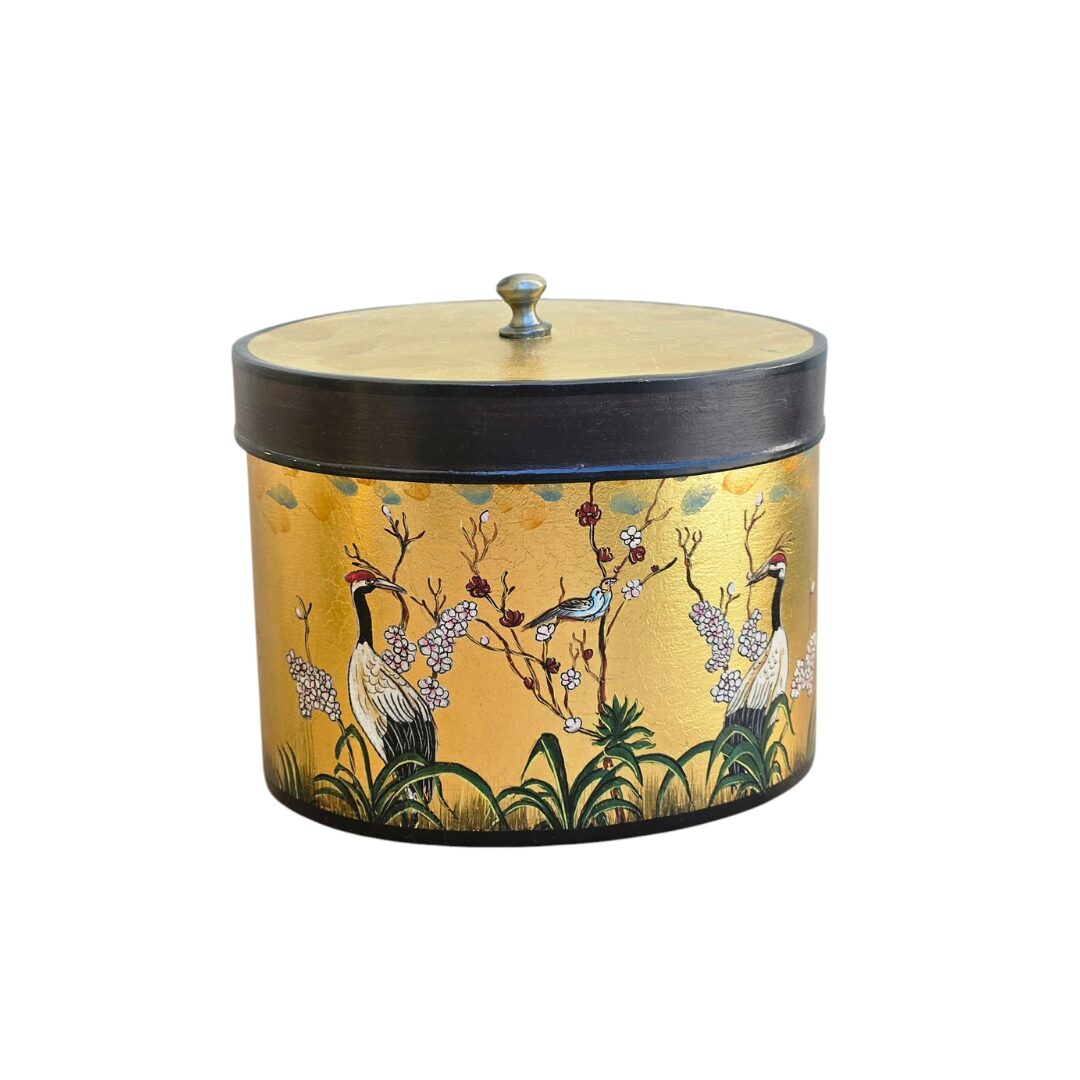 les-ottomans-dose-eisen-gold-klein-deckel-handbemalt image 1