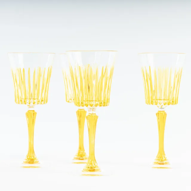 les-ottomans-weingl-ser-kristall-handbemalt-gelb-4er-set image 1