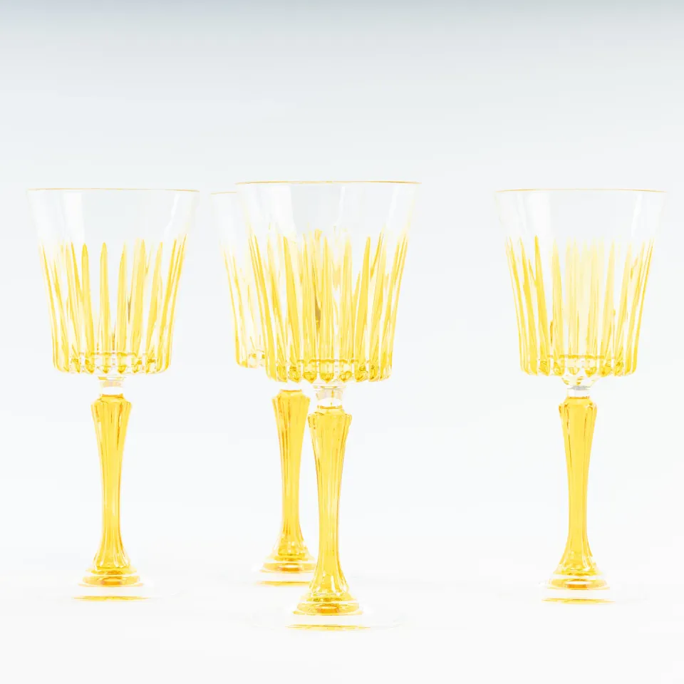 les-ottomans-weingl-ser-kristall-handbemalt-gelb-4er-set image 1