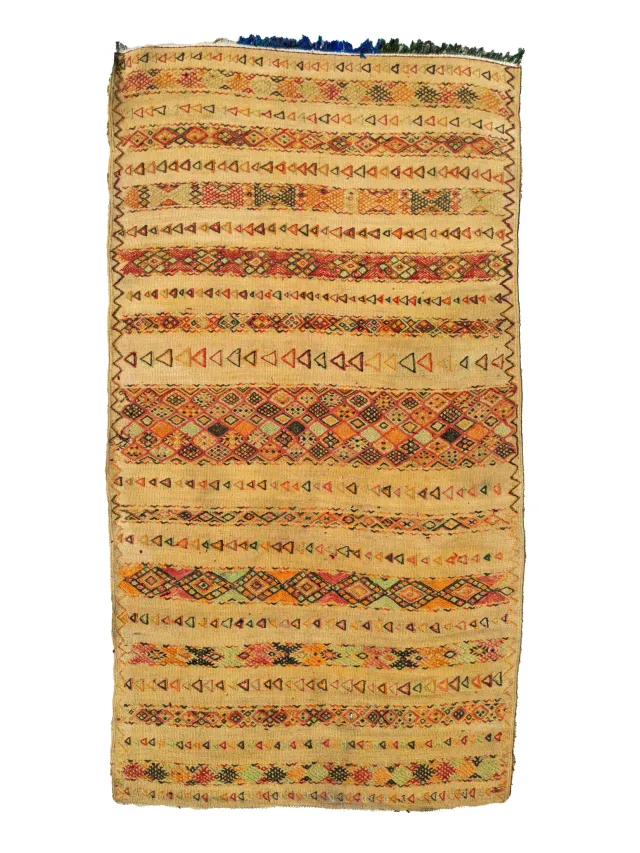 les-ottomans-vintage-mauritanische-matte-aus-stroh-handbestickt image 1