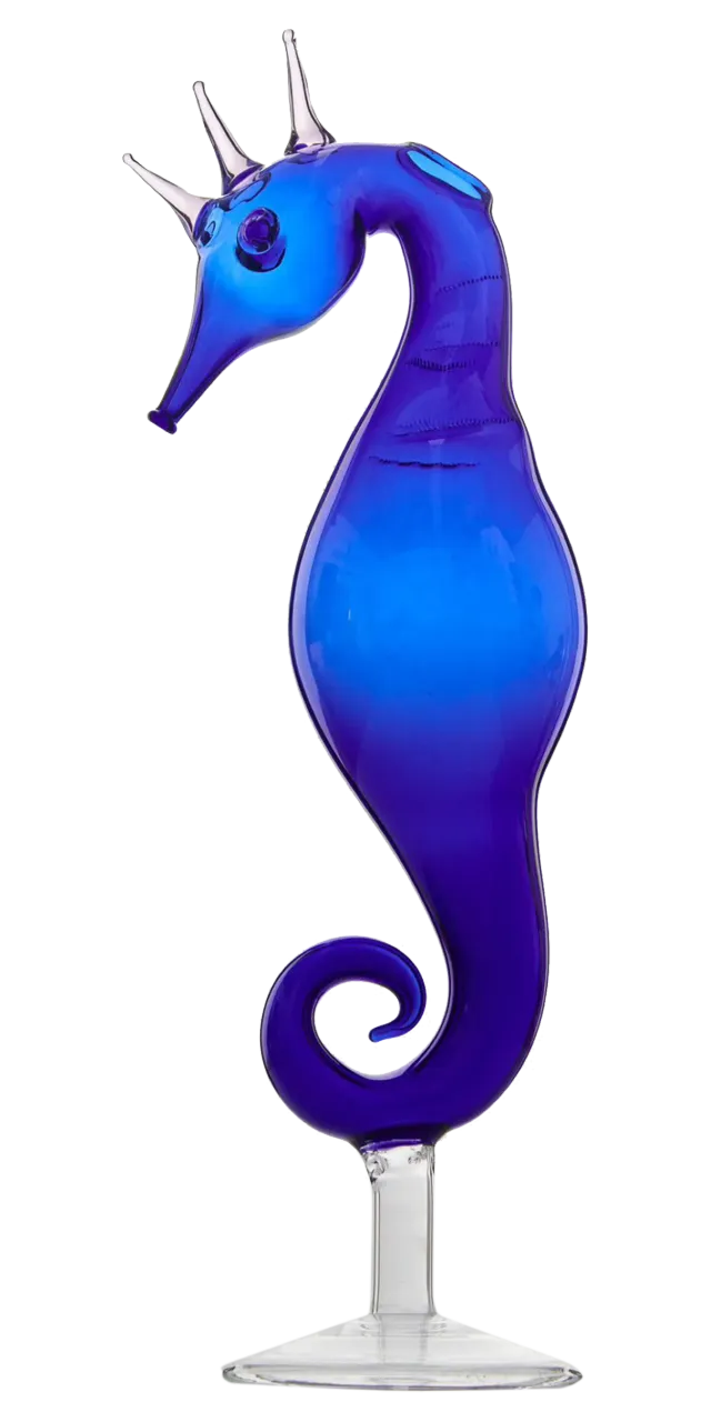 les-ottomans-cocktailglas-blaue-seepferdchen-relief image 1