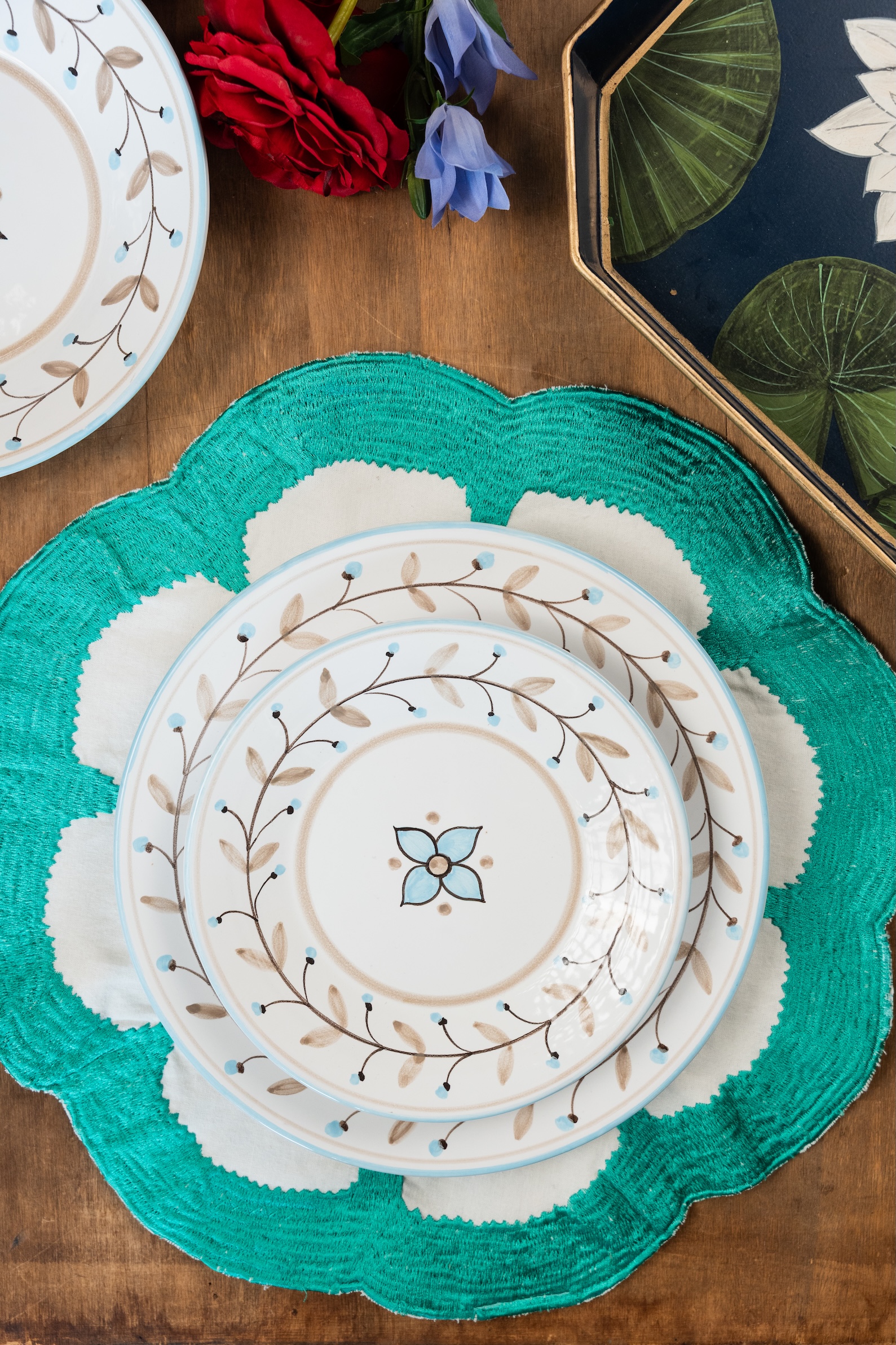 les-ottomans-dessertteller-keramik-handbemalt-floral image 3