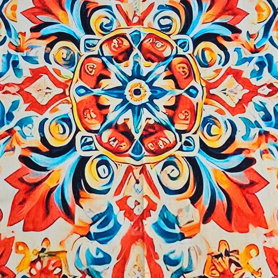 les-ottomans-tischdecke-baumwolle-digital-bedruckt-ikat-floral image 1