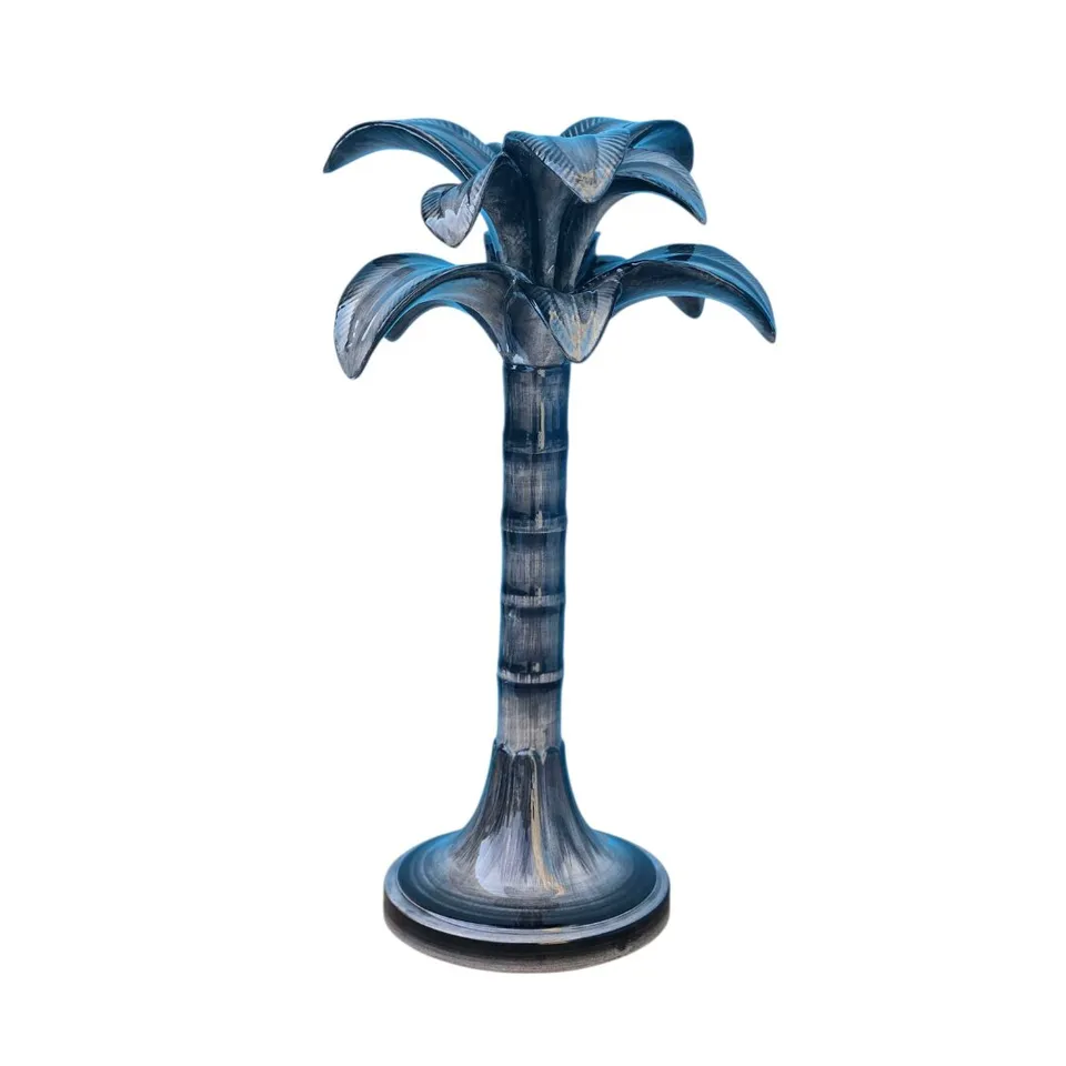 les-ottomans-kerzenhalter-palme-schwarz-gro-marbl04-keramik image 1