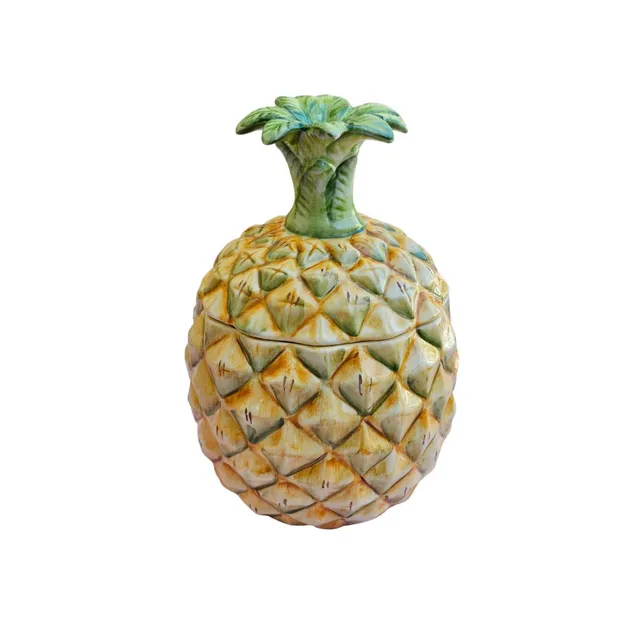 les-ottomans-ananas-keramikdose-mit-deckel-handbemalt image 1