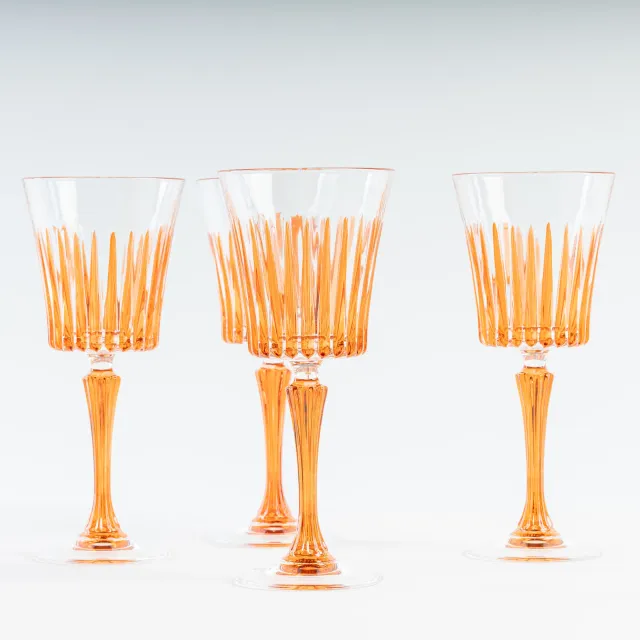 les-ottomans-kristall-weingl-ser-set-4-teilig-orange-handbemalt image 1