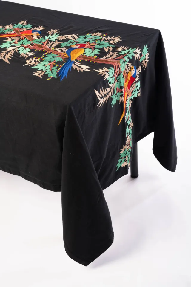 les-ottomans-tischdecke-baumwolle-bestickt-blumen-ebt17 image 1
