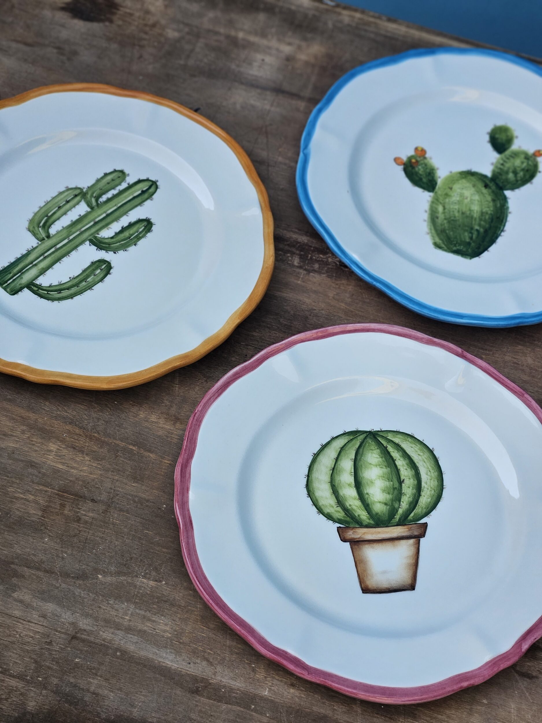 les-ottomans-cactus-keramikteller-set-3-teilig-handbemalt image 3