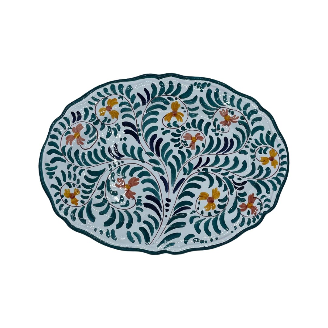 les-ottomans-servierplatte-teller-aus-keramik-handbemalt-floral-dessert-speisete image 1