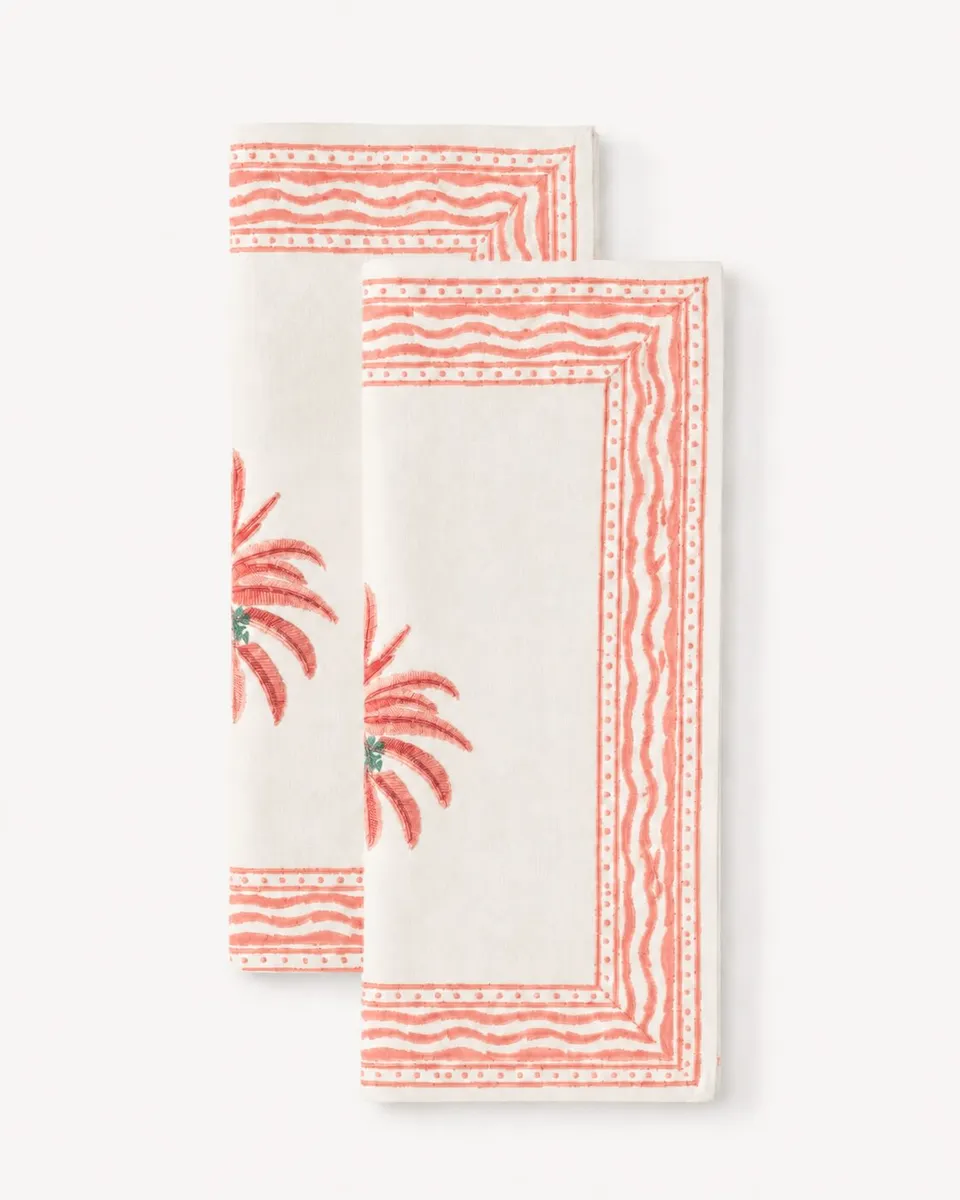 les-ottomans-palm-npk76-stoffservietten-2er-set-handbedruckte-baumwolle image 1