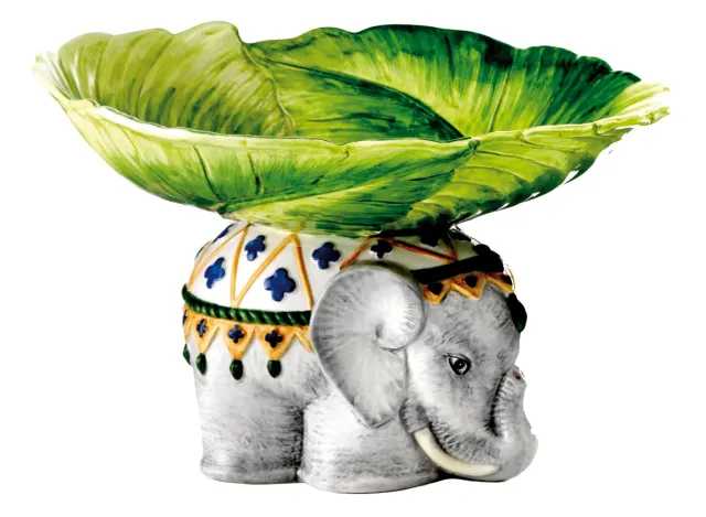 les-ottomans-obstschale-elefant-keramik-handbemalt image 1