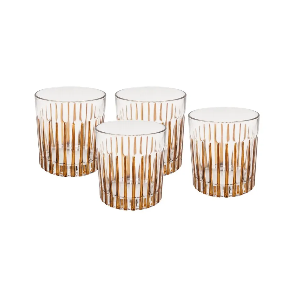 les-ottomans-tumbler-aus-kristall-braun-4er-set-handbemalt image 1