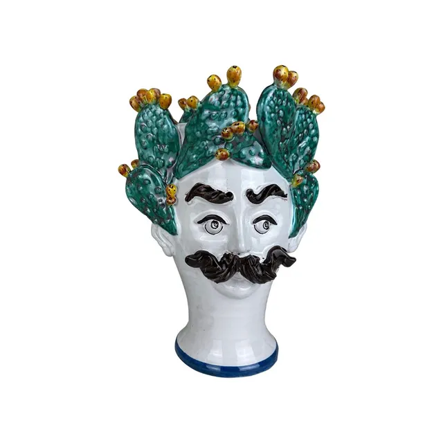 les-ottomans-sicily-sculpture-scu13-vase-gesicht-keramik-handbemalt image 1
