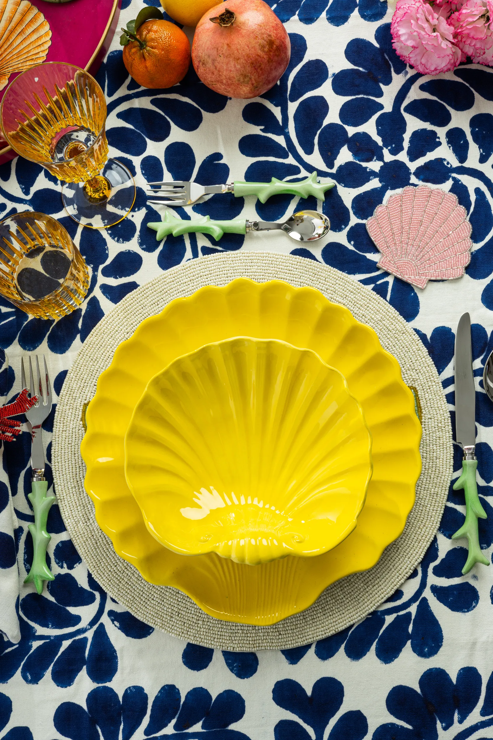 les-ottomans-shell-dessertteller-gelb-aus-keramik image 2