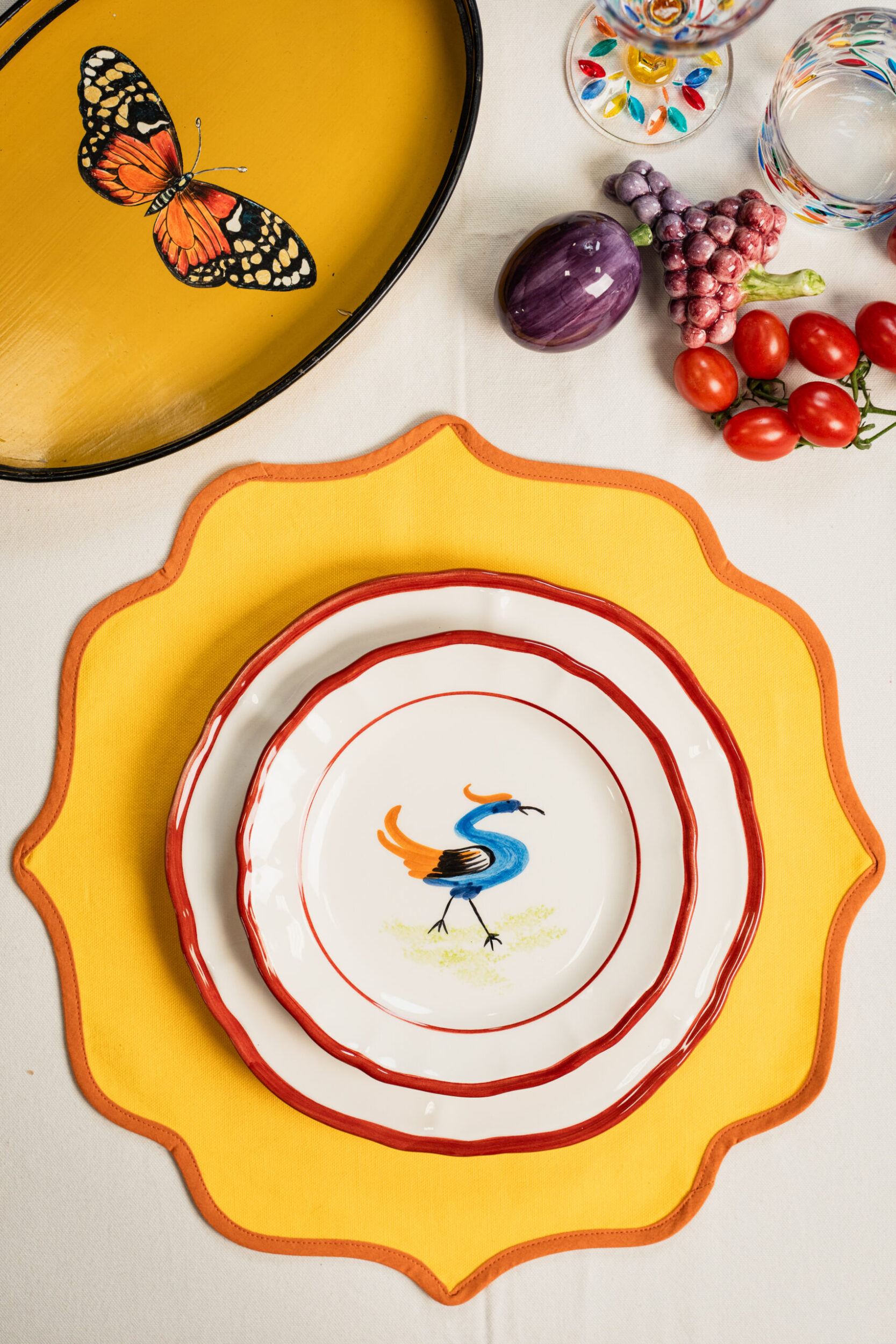 les-ottomans-barn-dessertteller-keramik-rot-handbemalt image 2