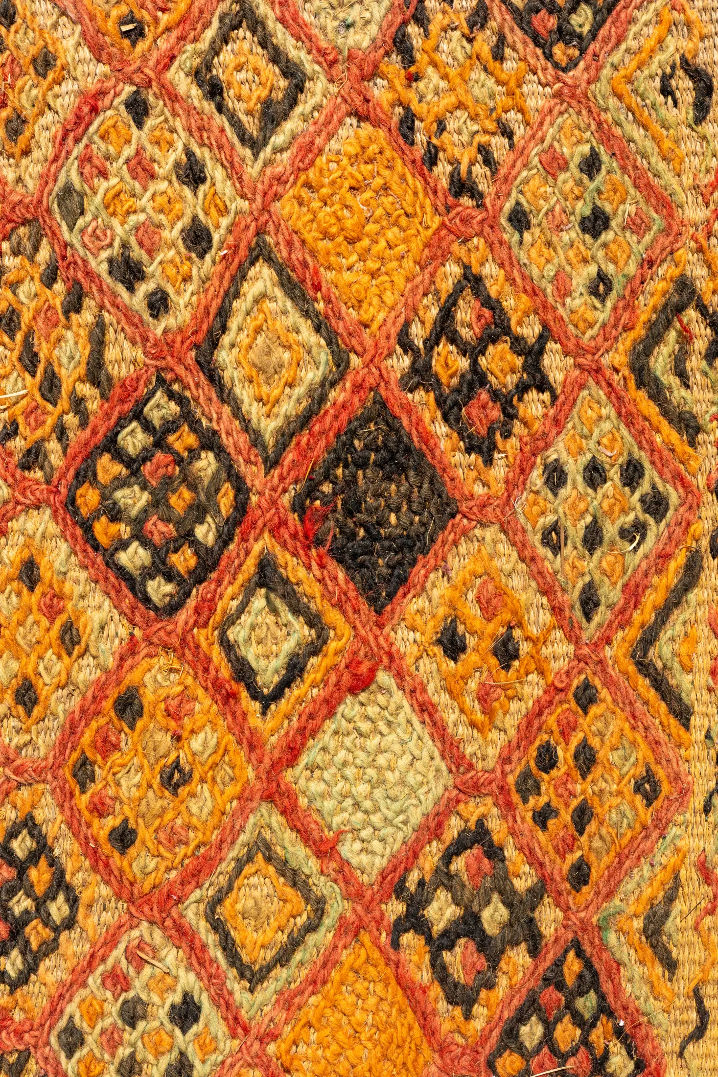 les-ottomans-vintage-mauritanische-matte-aus-stroh-handbestickt image 3