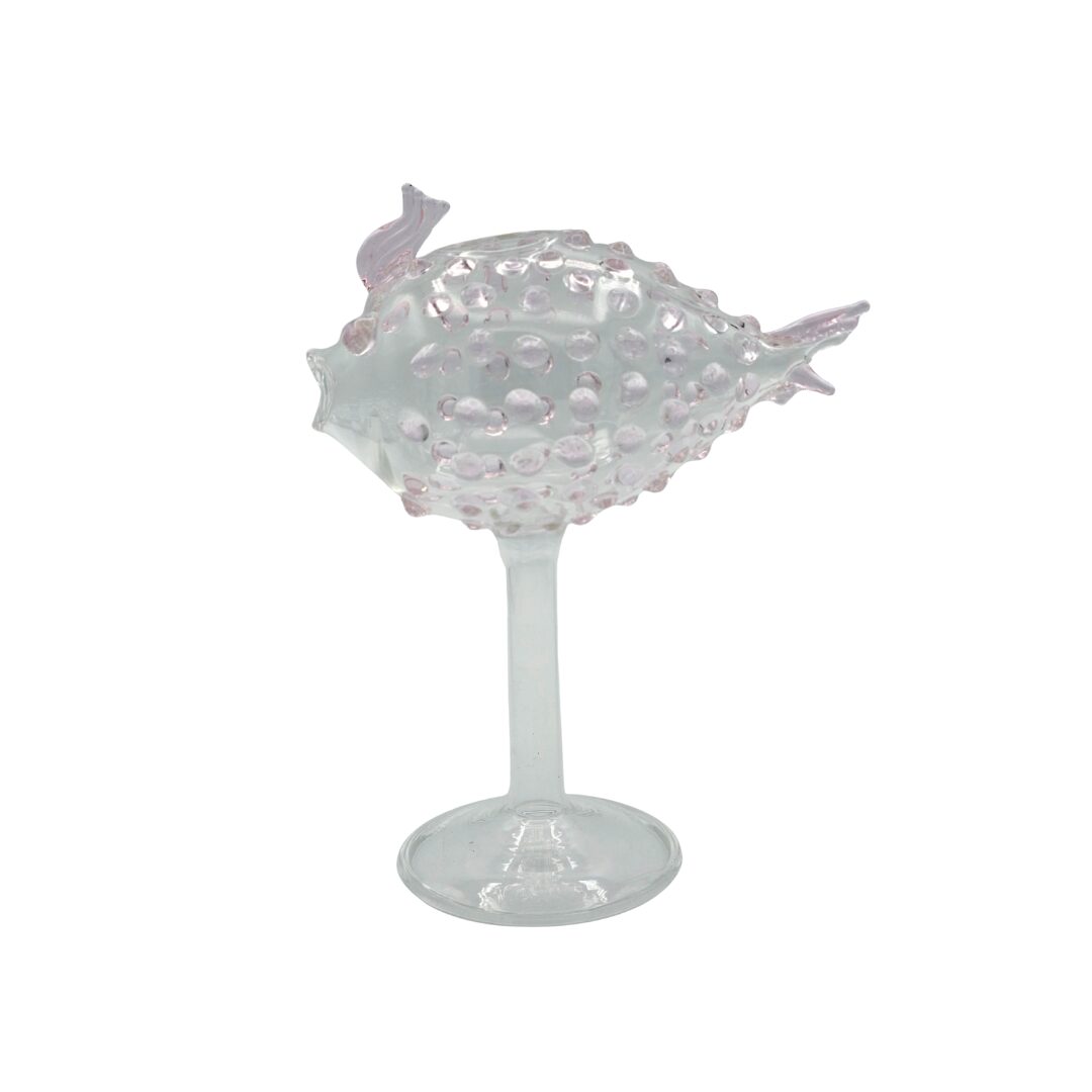 les-ottomans-cocktailglas-kugelfisch-rosa-handdekoriert image 1
