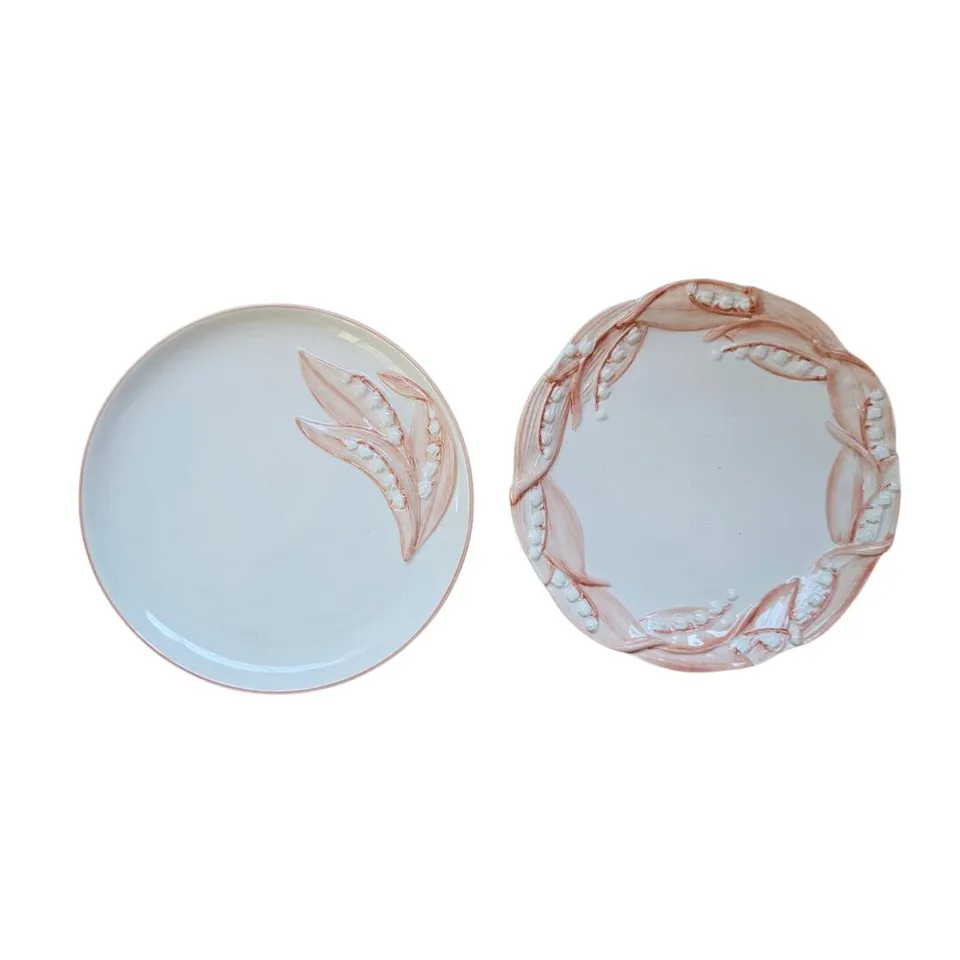 les-ottomans-lily-of-the-valley-dessertteller-keramik-2er-set image 1