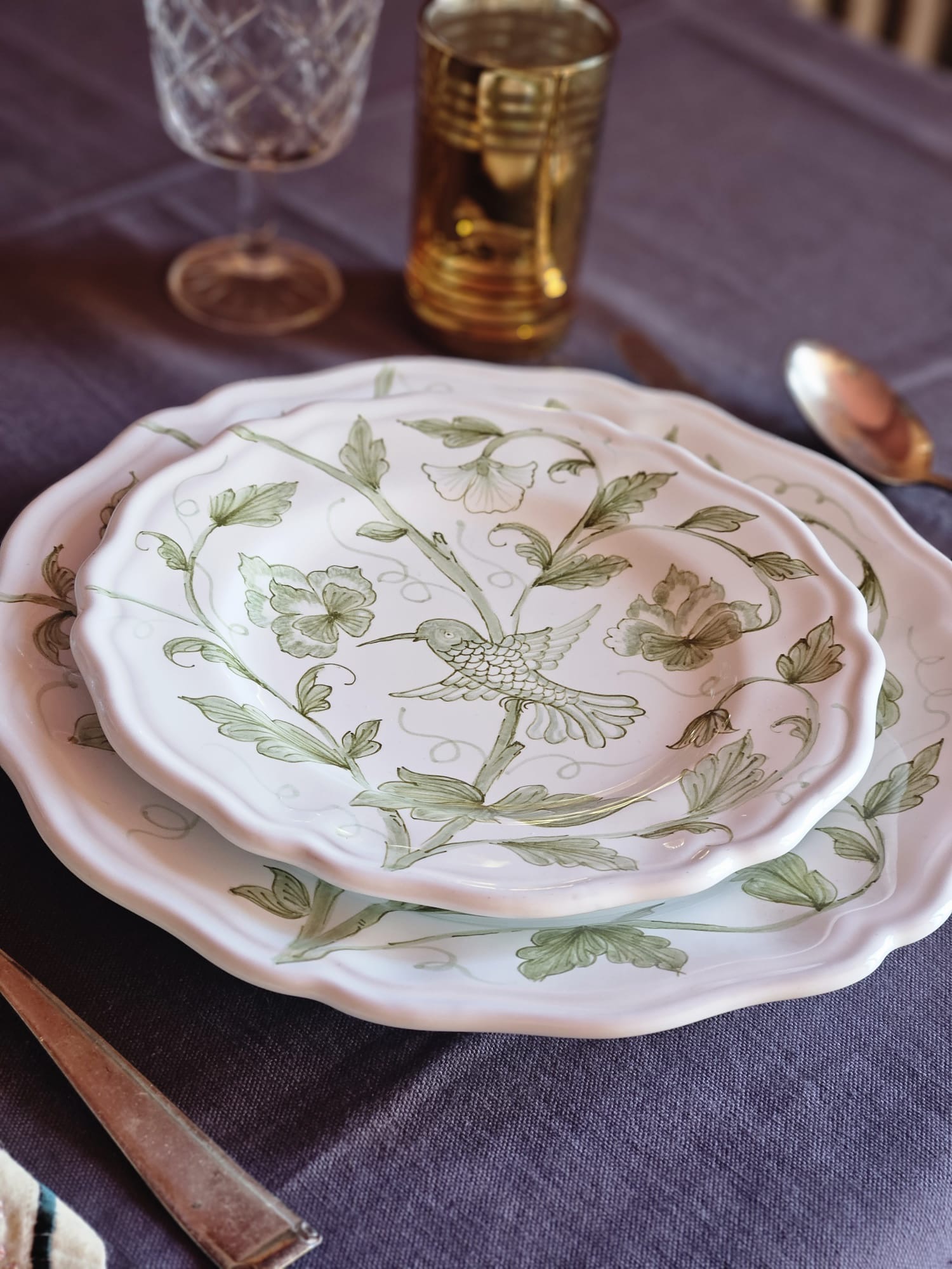 les-ottomans-hummingbird-dessertteller-21-cm-keramik-handbemalt image 2