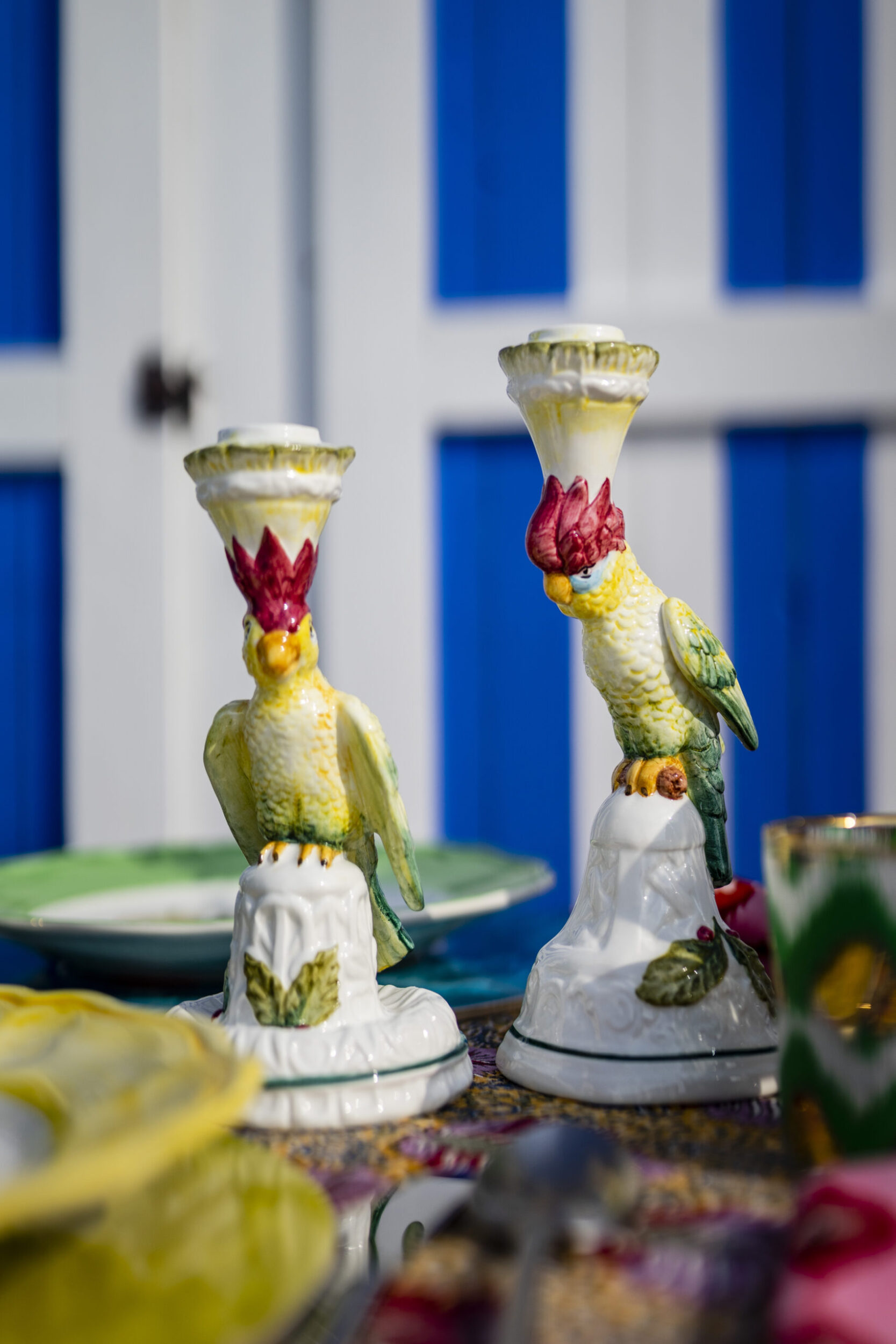 les-ottomans-papagei-kerzenhalter-keramik-2er-set image 2