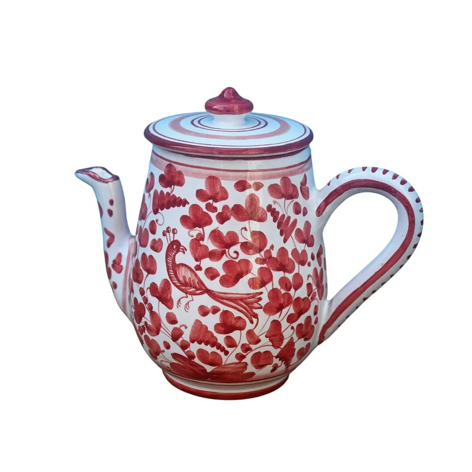 les-ottomans-teekanne-aus-keramik-uccelli-e-fiori-handbemalt image 1