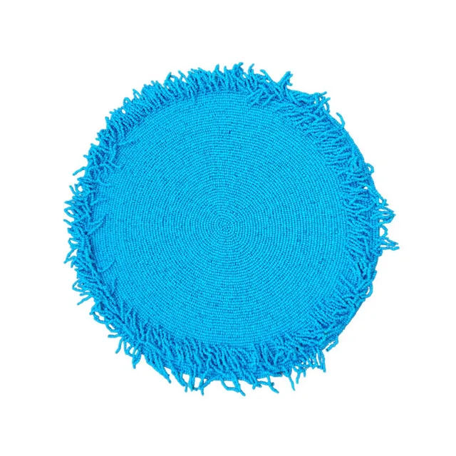 les-ottomans-platzset-2er-set-perlen-mit-fransen-blau-tjb25 image 1