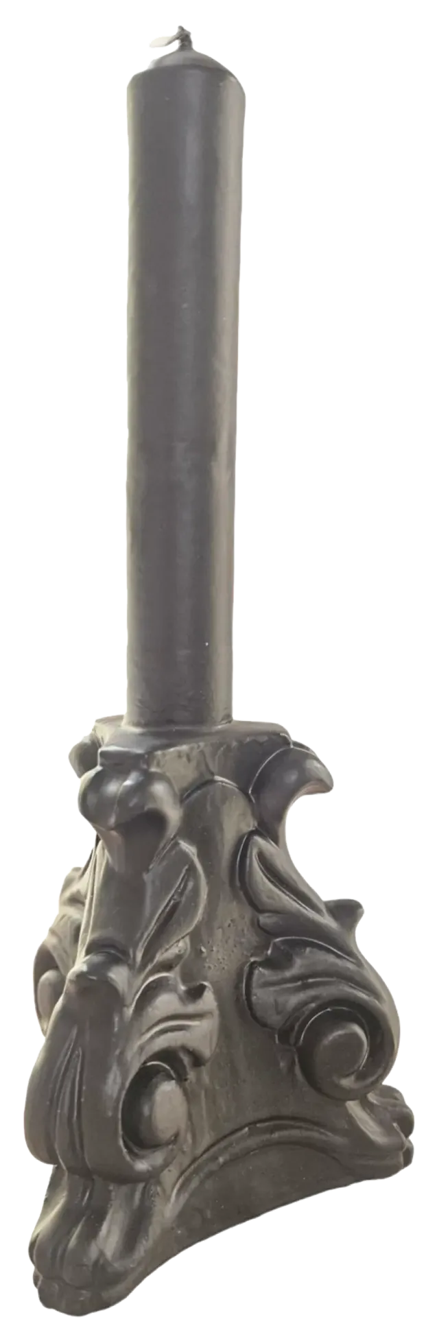 les-ottomans-kerze-in-kandelaber-form-schwarz-handbemalt image 1