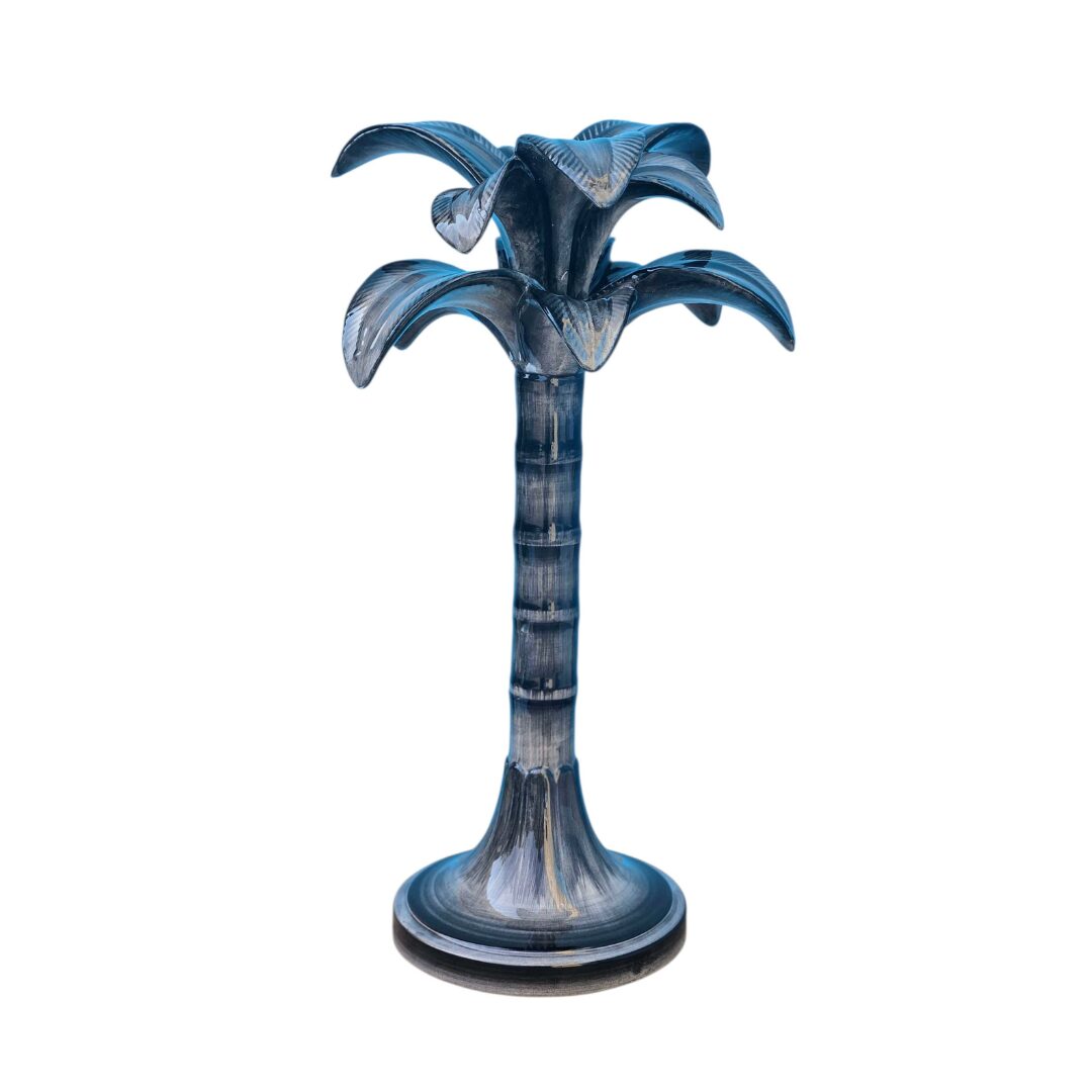 les-ottomans-kerzenhalter-palme-schwarz-gro-marbl04-keramik image 1
