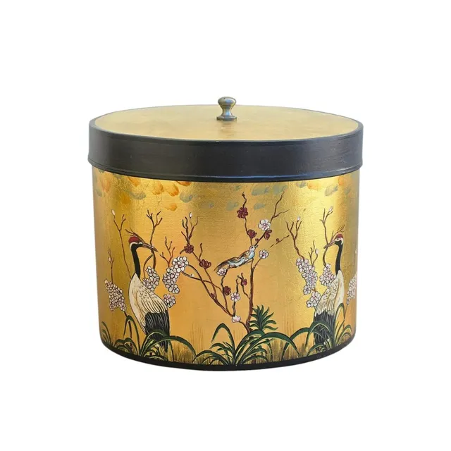 les-ottomans-dose-aus-handbemaltem-eisen-in-gold-gro-mit-deckel image 1