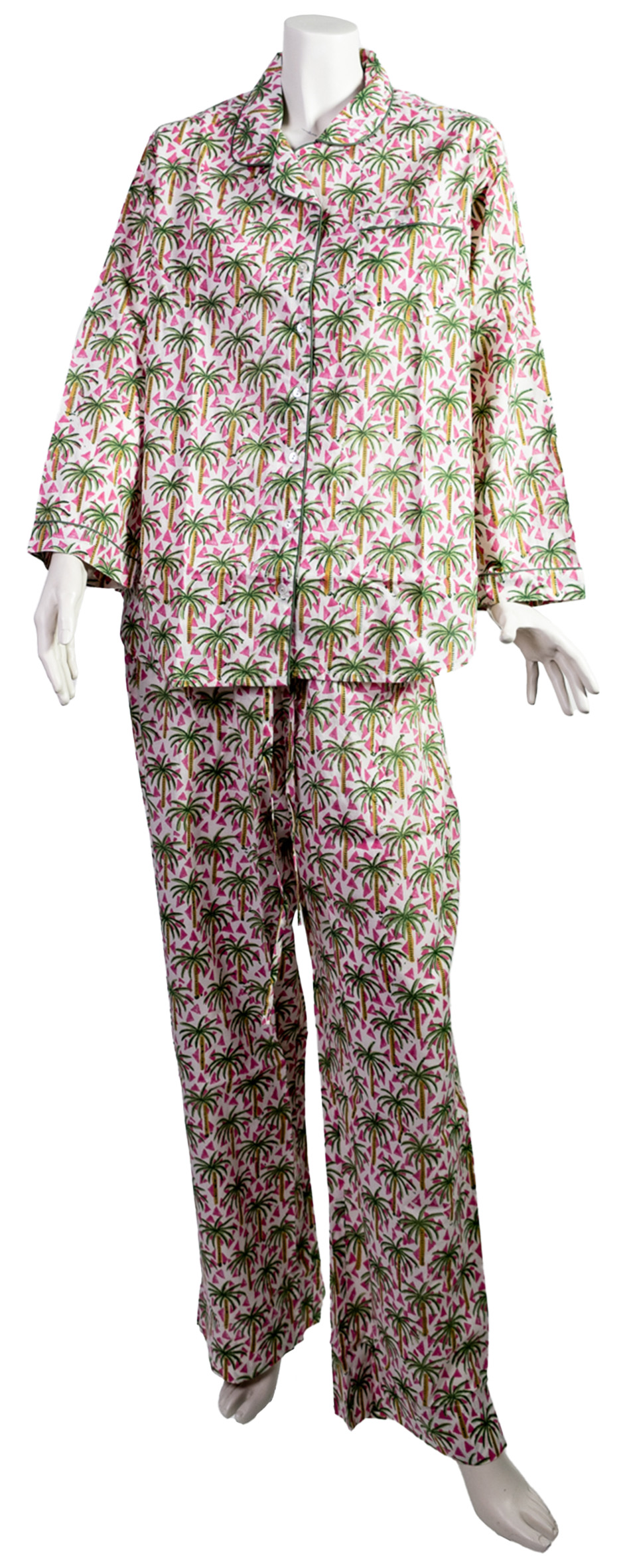 les-ottomans-pj03-pyjama-baumwolle-handdruck-ikat-2-teilig image 2