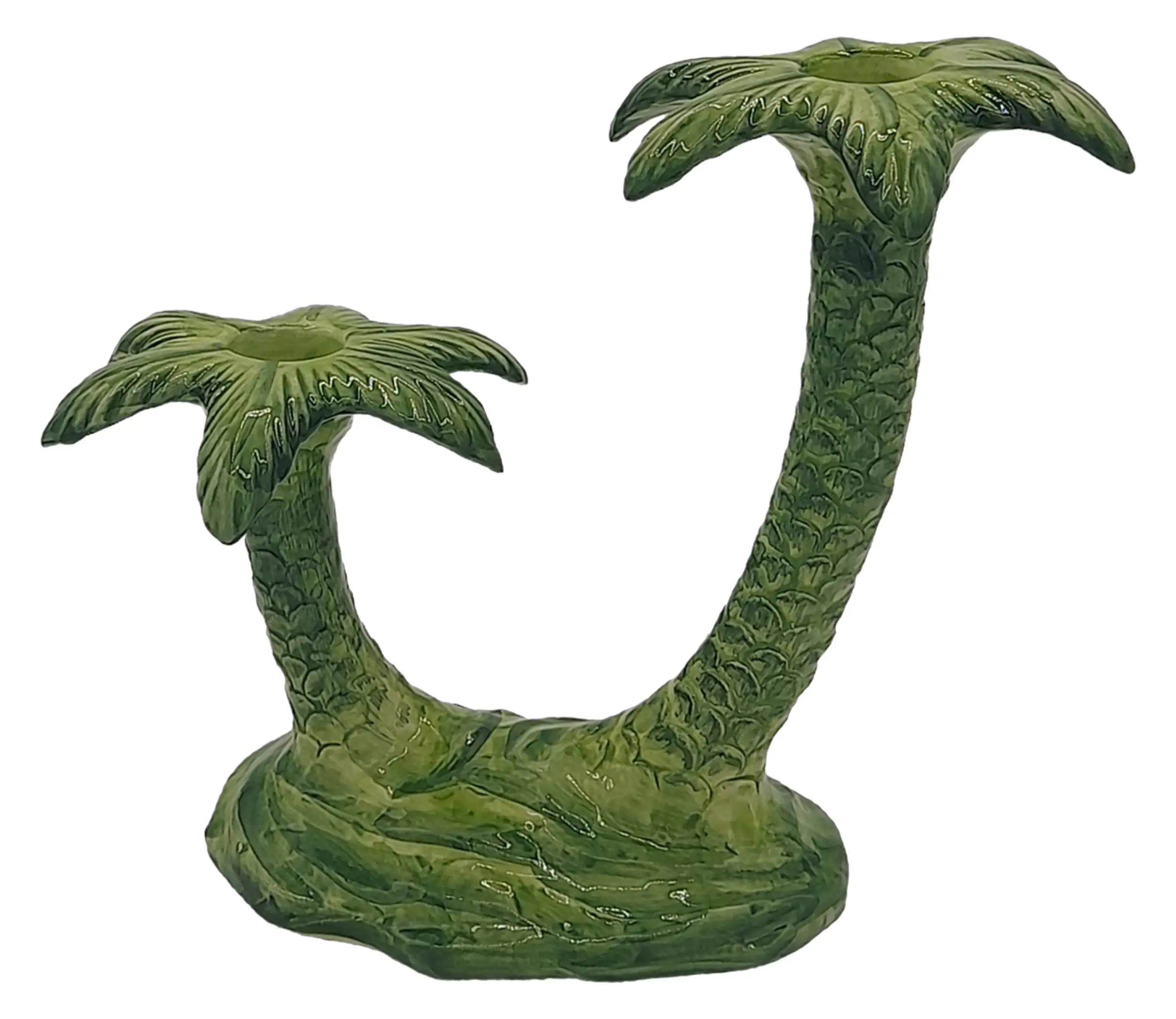 les-ottomans-double-palm-kerzenhalter-keramik-handbemalt image 1