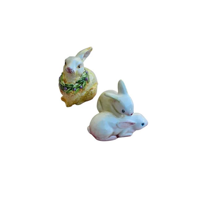les-ottomans-keramik-hase-2er-set-handbemalt image 1